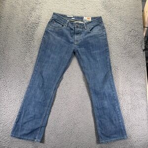 Next Jeans Mens 34x30 Blue Cotton Denim Bootcut Leg Travel Workwear Button Fly